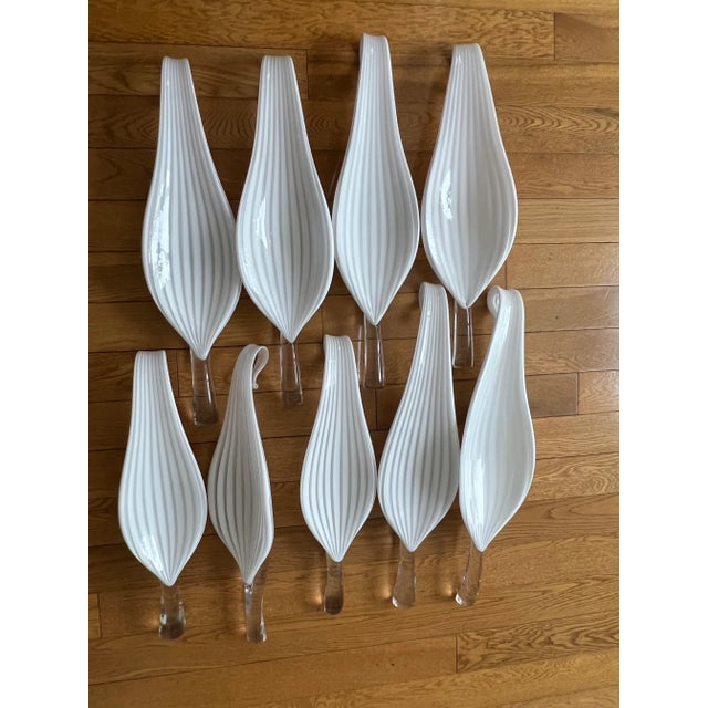 1970s 1970 Murano Glass Leaf Chandelier, Made in Italy For Sale - Image 5 of 11