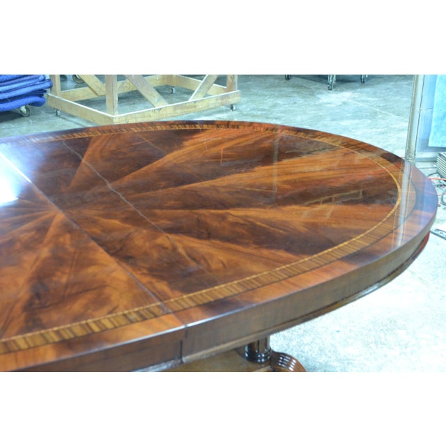 Custom Oval Traditional Mahogany Dining Table by Leighton Hall For Sale - Image 9 of 11