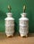 RELOCATION SUPER SALE! HUGE MARK DOWNS Pair of vintage table lamps, circa 1950s. White ceramic embossed pattern, lightly...
