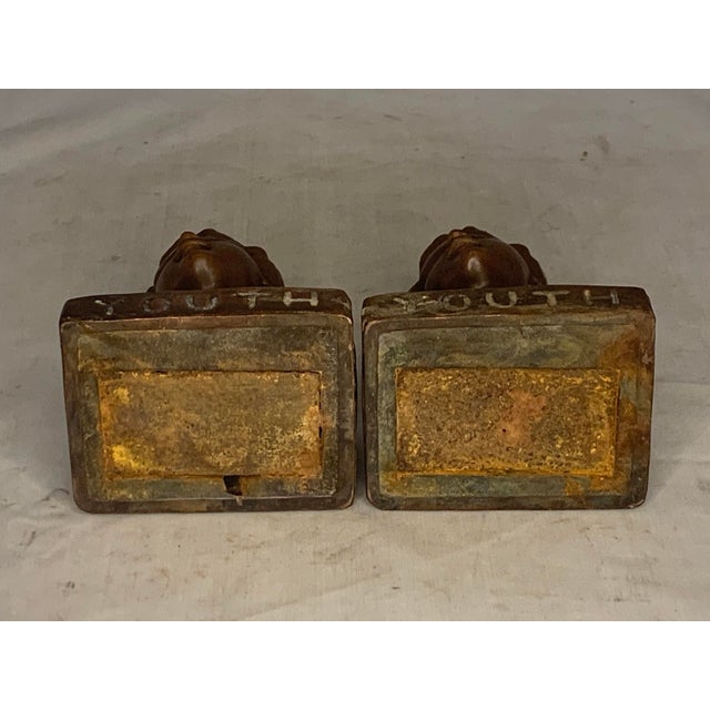 Metal Early 20th Century Weidlich Brothers Bronzed "Youth" Bust Bookends For Sale - Image 7 of 9