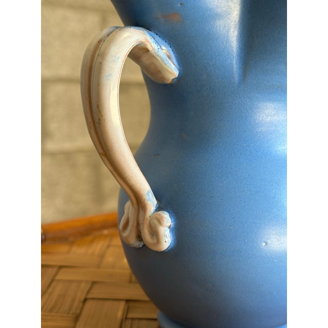 Gabriel Burmeister Handled Blue and White Earthenware Vase, Sweden, 1930s For Sale In Philadelphia - Image 6 of 10