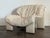 1970's soft beige Swiss leather chair in good vintage condition. Some minor stains on the leather, small nicks consistent...