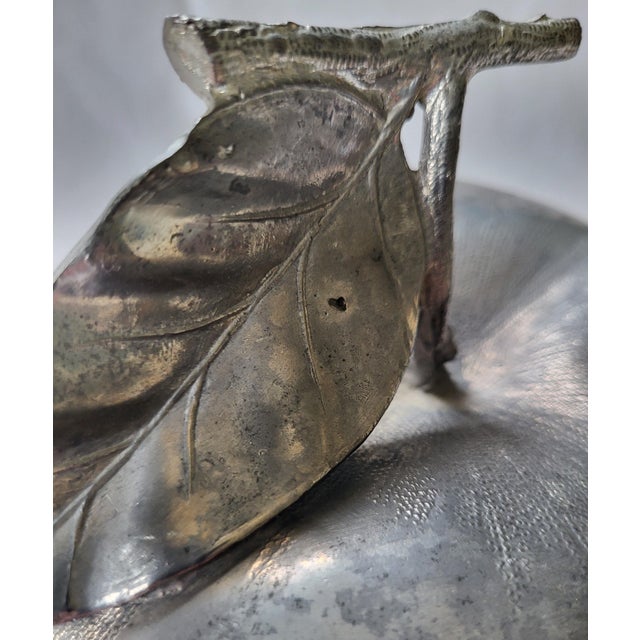 Mid-Century Modern Vintage Italian Silver-Plated Pewter Apple Ice Bucket by Mauro Manetti, 1960s For Sale - Image 3 of 5
