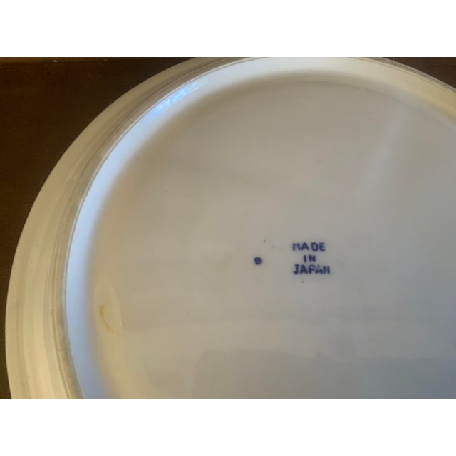 Japanese Mid 19th Century Blue Willow 3 Sectioned Grill Plates Set of 4 For Sale - Image 3 of 3
