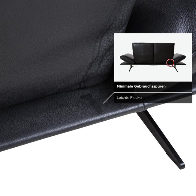 Francis Leather Two-Seater Black Manual Function Sofa from Koinor For Sale - Image 12 of 18