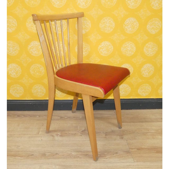 Kitchen Chairs in Red, Set of 6 For Sale - Image 11 of 15