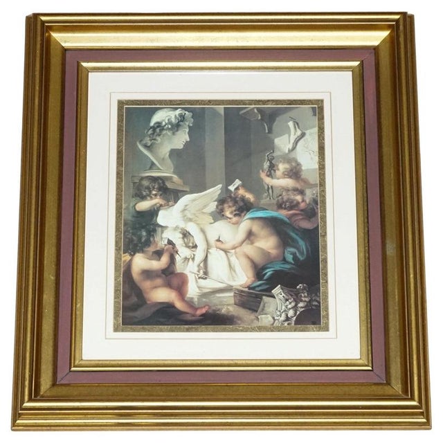 Cherubs Sculpting an Angel Print, Framed For Sale - Image 9 of 9