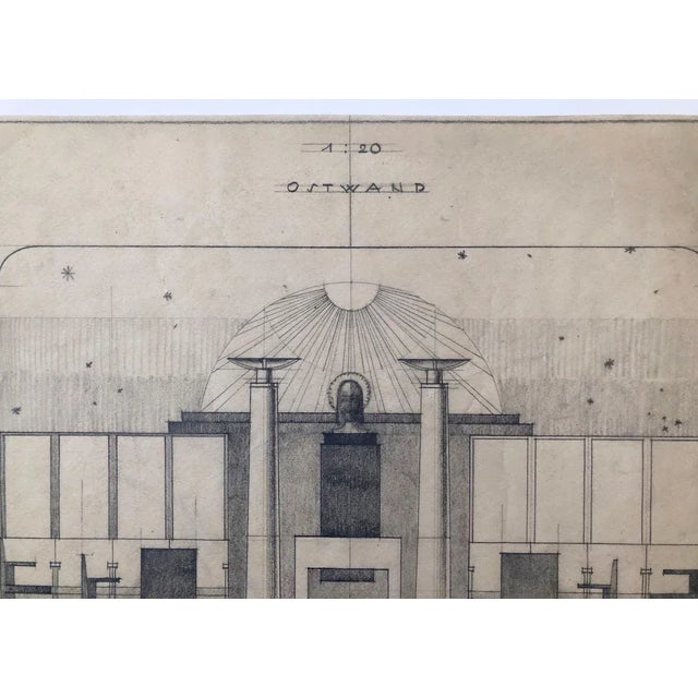 Black Freemasons Lodge Schwindgasse Working Drawings by Architects, Vienna, 1930, Set of 4 For Sale - Image 8 of 18