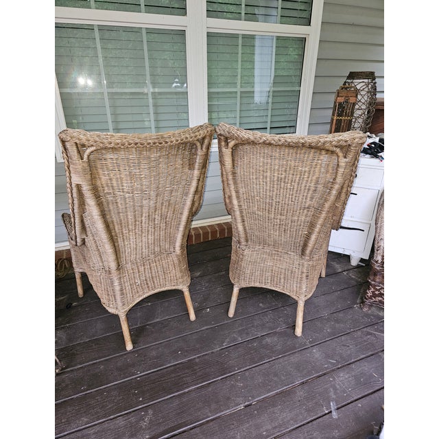 Early 20th Century Early 20th Century Hand-Made Pair Untreated Natural Accent Chairs For Sale - Image 5 of 12
