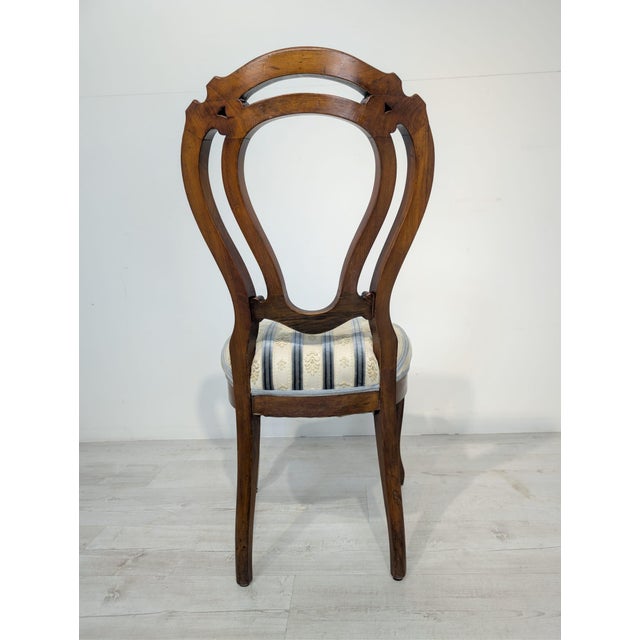 Wood Louis Philippe Medallion Chair in Walnut Wood, 1960 For Sale - Image 7 of 16