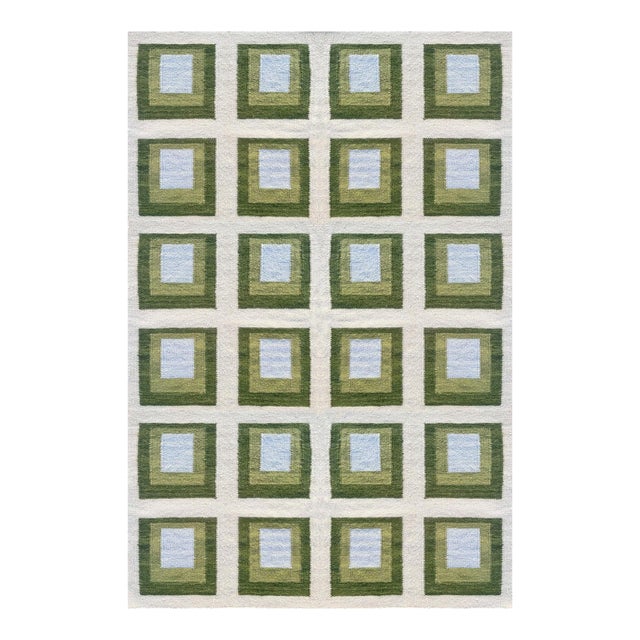 Color Study Handwoven Wool Flatweave 9' x 12' Rug - Topanga For Sale