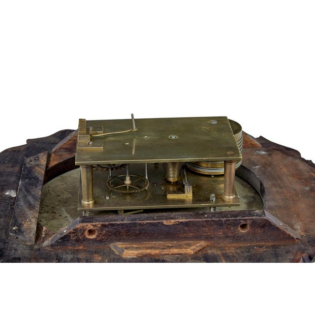 Mid-19th Century Victorian Carved Mahogany Fusee Wall Clock, 1860s For Sale - Image 6 of 7