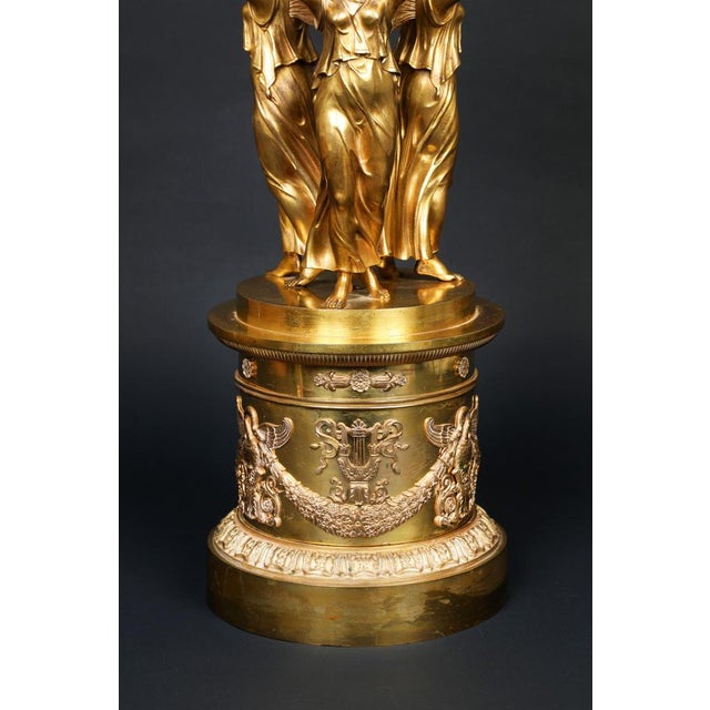 Antique Gilded Bronze Centerpiece Empire, France, 1825 For Sale - Image 10 of 18