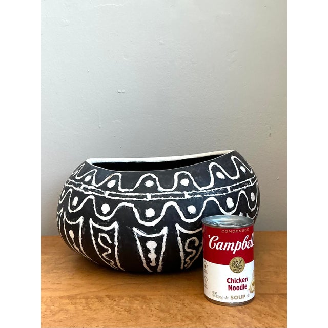 Vintage Original Hand Painted Studio Pottery Bowl For Sale In West Palm - Image 6 of 12