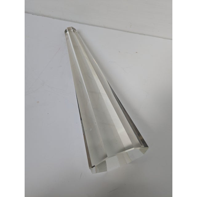 Title: Large Crystal Glass Obelisk – 11" Tall Elegant Monumental Decor Accent Description: Material: Solid crystal glass...