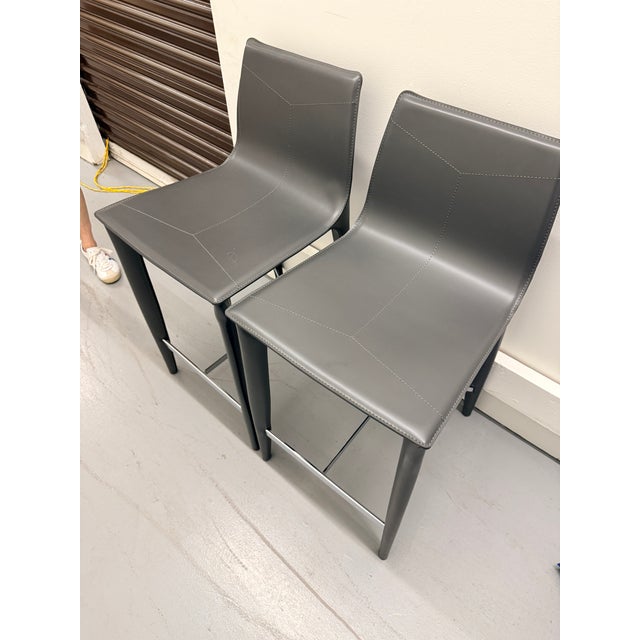 Pair of Holly Hunt Adriatic Counter Stools For Sale - Image 12 of 12