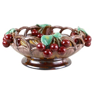 Mid-Century Ceramic Bowl with Cherries by St. Peter Ceramic, 1950 For Sale