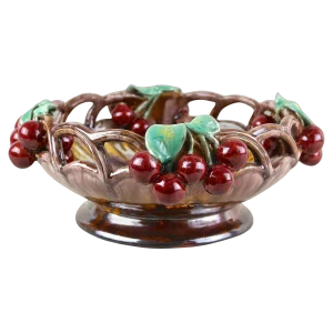 Mid-Century Ceramic Bowl with Cherries by St. Peter Ceramic, 1950