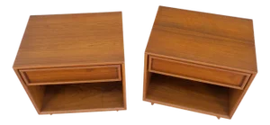 Pair of Mid Century Danish Modern Teak One Drawer Nightstands End Tables MINT!