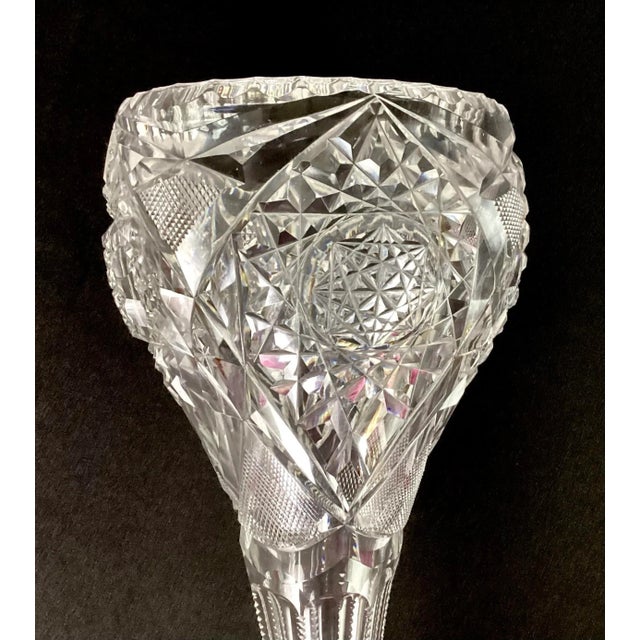 Late 19th Century Abp- Large Cut Glass Vase For Sale - Image 4 of 9
