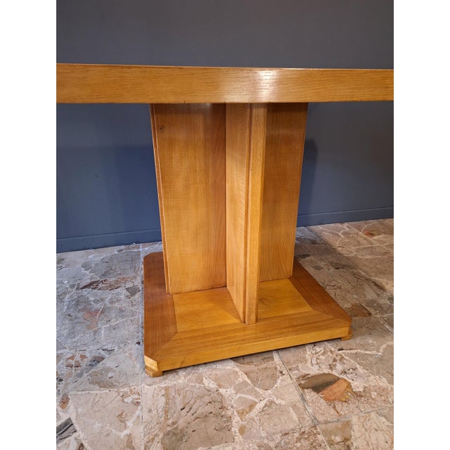Ash Dining Table with Central Leg, Italy, 1950s For Sale - Image 6 of 9
