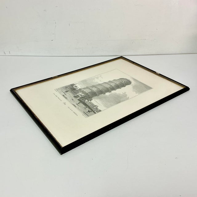 Vintage Architectural Print Engraving of the Leaning Tower of Pisa, Italy, Artist Signed in Plate For Sale - Image 13 of 14