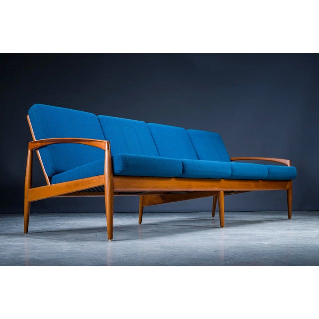 Model 121 Paper Knife Easy Chairs and Sofa by Kai Kristiansen for Magnus Olesen, 1960s, Set of 3 For Sale - Image 6 of 18