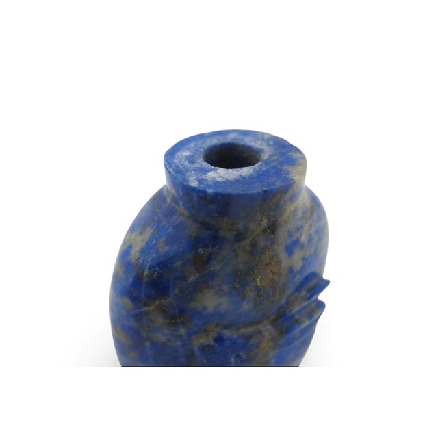Chinese Blue Lapis Lazuli Carved Rabbit Antique Snuff Bottle For Sale - Image 4 of 11