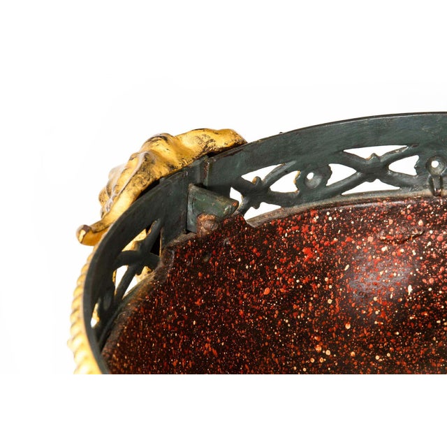 Regency Style Gilt and Faux Porphyry Iron Athenienne Jardinierre Plant Stand For Sale - Image 9 of 18