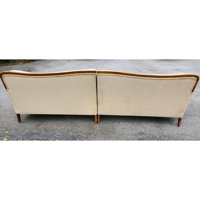 1950's French Provincial sectional in good condition. 50" wide x 32" H x 30" Deep ( front of seat to back of sofa).