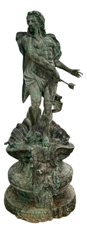 Greek Bronze Fountain of Neptune, Naples, Italy, 1980s