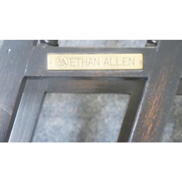 Black Ethan Allen Asian Inspired Faux Bamboo Black and Gold 35" Accent End Table / Serving Tray 13-8230 For Sale - Image 8 of 9