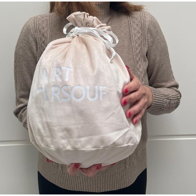 Silver Silver Ceramic Balloon Wall Sculpture -Large Size For Sale - Image 8 of 9