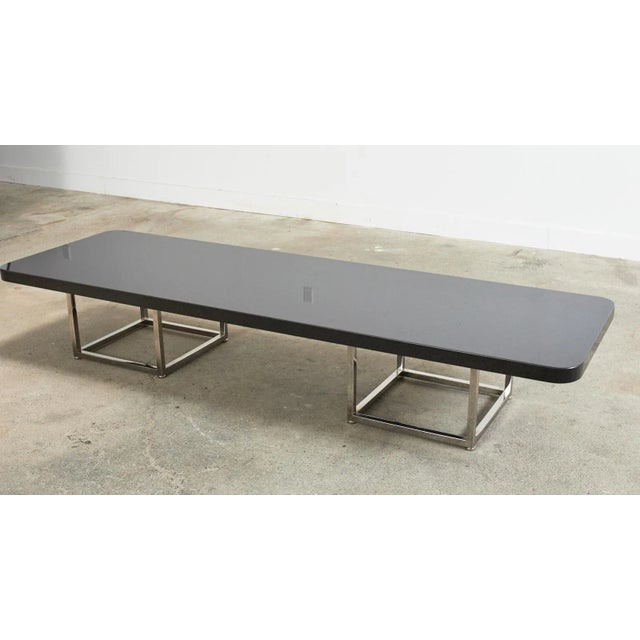 Modern Style Black Granite Coffee Cocktail Table For Sale - Image 9 of 13