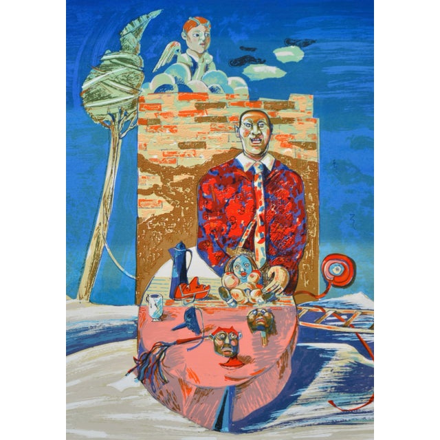 Italian Luigi Rincicotti, I Dodici Mesi, February Lithograph For Sale - Image 3 of 3