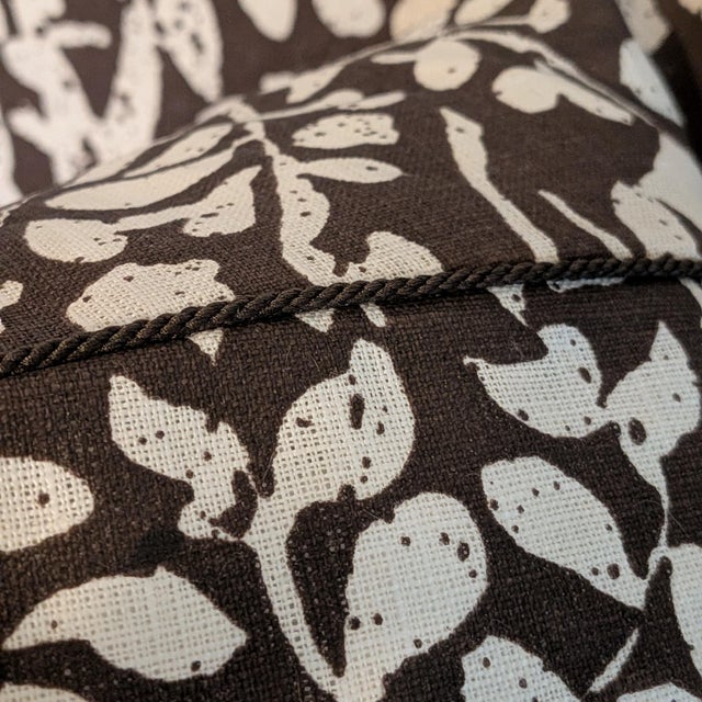 Quadrille Arbre De Matisse Tint on Brown Linen Pillows - Double Sided Pair For Sale In Greensboro - Image 6 of 7