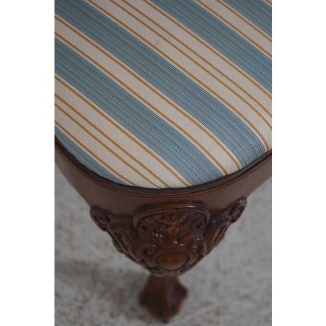 Set of Eight Baker George III Chippendale Style Burl Walnut Dining Room Chairs For Sale - Image 9 of 18