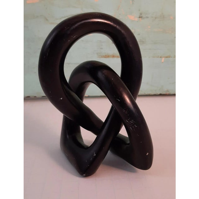 Vintage Black Knot Rings Sculpture For Sale - Image 4 of 8