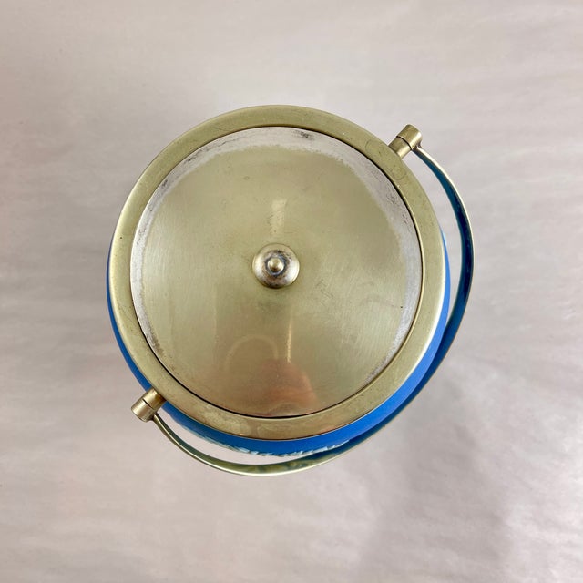 Metal Wedgwood Royal Blue Jasperware Biscuit Barrel For Sale - Image 7 of 12