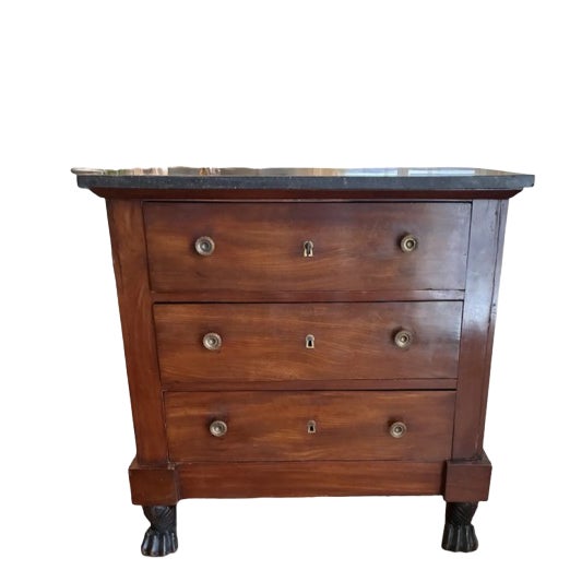 Early 19th Century Petite Empire Commode on Paw Feet For Sale
