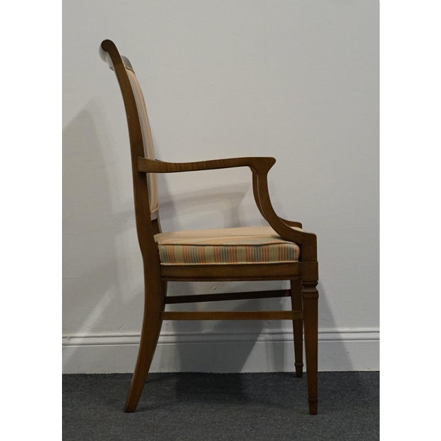 Wood High End Vintage Solid Cherry Italian Neoclassical Regency Revival Dining Arm Chair For Sale - Image 7 of 8