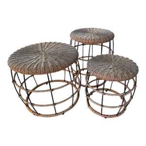 West Elm Style Set of Outdoor Side Tables