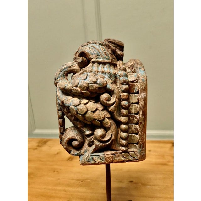 Architectural Carved Wood Mounted Sculpture For Sale - Image 3 of 8