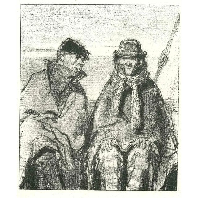 The conversation in the ship is an original lithograph artwork on ivory-colored paper, realized by the French draftsman...