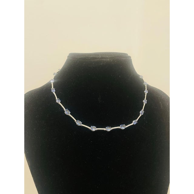 18k Gold Necklace With 13.10ct Blue Sapphire and 1.17ct Diamonds For Sale In New York - Image 6 of 10