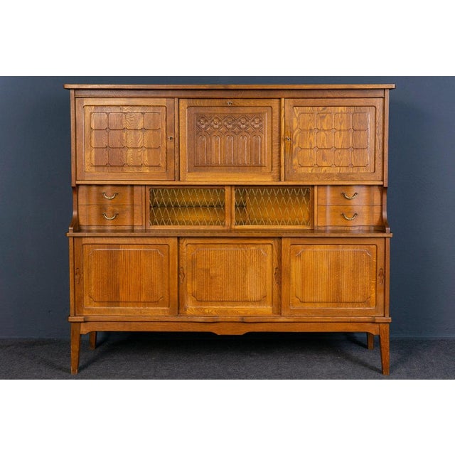 Object: Highboard/shelf Era & style: Mid Century - mid-20th century Features - mostly made of oak - practical layout with...