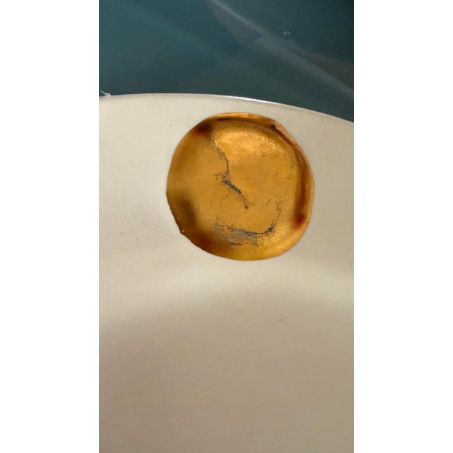 Ceramic 1980s Julie Sanders Cyclamen Pottery Celestial Gold Moon Stars Set of 6 Bowls & Plates (12 Pieces) For Sale - Image 7 of 12