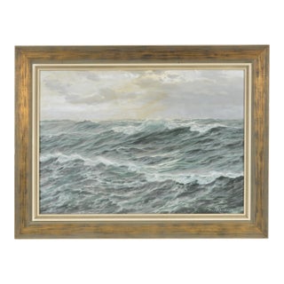 Patrick Von Kalckreuth 1892-1970 Large Seascape Mid Century Modern 37 X 48in. Framed. For Sale