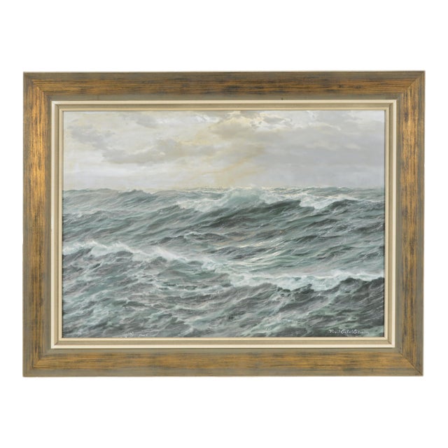 Patrick Von Kalckreuth 1892-1970 Large Seascape Mid Century Modern 37 X 48in. Framed. For Sale
