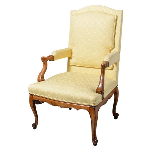 French Yellow Upholstered Arm Chair Chairish
